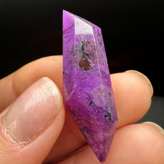 Gel Sugilite with Crystalline Quartz Faceted Cabochon 20.9ct Pure Gems Minerals & Design